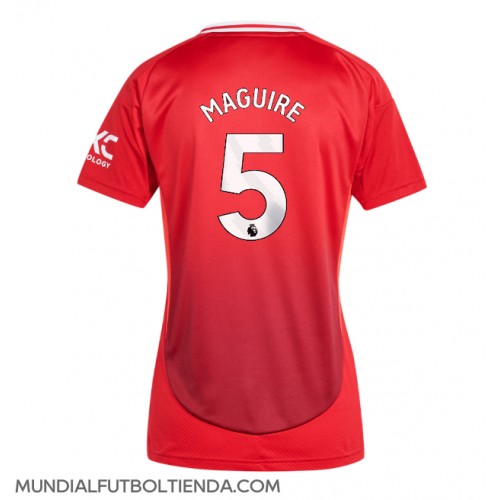 Camiseta Manchester United Harry Maguire #5 Primera Equipación Replica 2024-25 para mujer mangas cortas